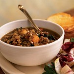 Lentil Soup with Roasted Vegetables