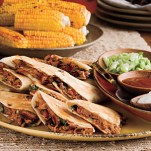 Barbecued Pork Quesadillas