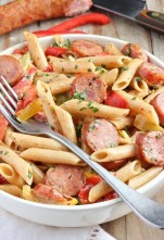 Spicy Sausage & Mixed Vegetable Skillet Pasta