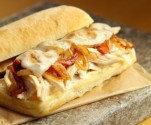 Balsamic Glazed Chicken, Roasted Red Pepper and Onion Ciabatta Sandwich