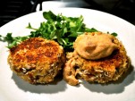 Crab Cakes with Spicy Pimento Mayo