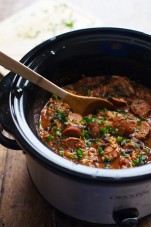 SLOW COOKER CREOLE CHICKEN AND SAUSAGE